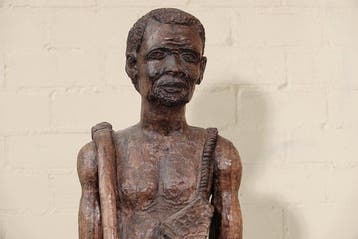 sculptuur, Houten beeld Afrikaanse jager - 148 cm - Hout
