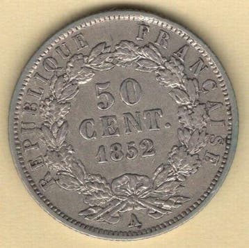 Frankrijk. 50 Centimes 1852-A Louis-Napoleon Bonaparte