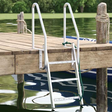 vidaXL 3-staps steigerladder zilver 58 x 77 x 144 cm, Watersport en Boten, Bootonderdelen, Verzenden, Nieuw