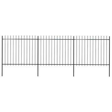 vidaXL Tuinhek met speerpunt staal 537x150 cm zwart, Verzenden