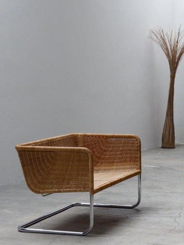 Tecta - William Dunkel - Sofa - D44 - Rattan, Staalbuis