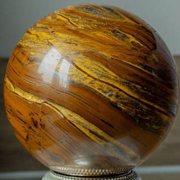Tigereye large AAA Tigereye sphere - Hoogte: 9.9 cm -