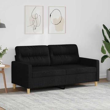 vidaXL Tweezitsbank / zetel 140 cm stof zwart, Verzenden