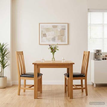 vidaXL Eetkamerstoel 2 st Massief Eikenhout Zwart 45 x 54 x, Huis en Inrichting, Verzenden, Nieuw