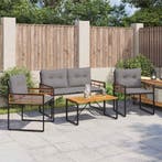 vidaXL Buitenmeubels set met kussen 4 pcs Lichtgrijs, Verzenden, Nieuw