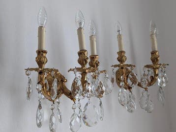 Wandkandelaar (2) - Brons - Brons met gouden afwerking