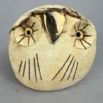 Ewa Budzowska - sculptuur, No reserve- the OWL- with 24carat