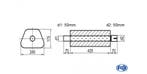FOX Uni-geluiddemper trapezium met mof - verwerking 711 245x, Verzenden