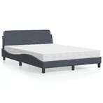 vidaXL Bed met matras Dover fluweel donkergrijs 140x200 cm, Huis en Inrichting, Slaapkamer | Bedden, Verzenden, Nieuw