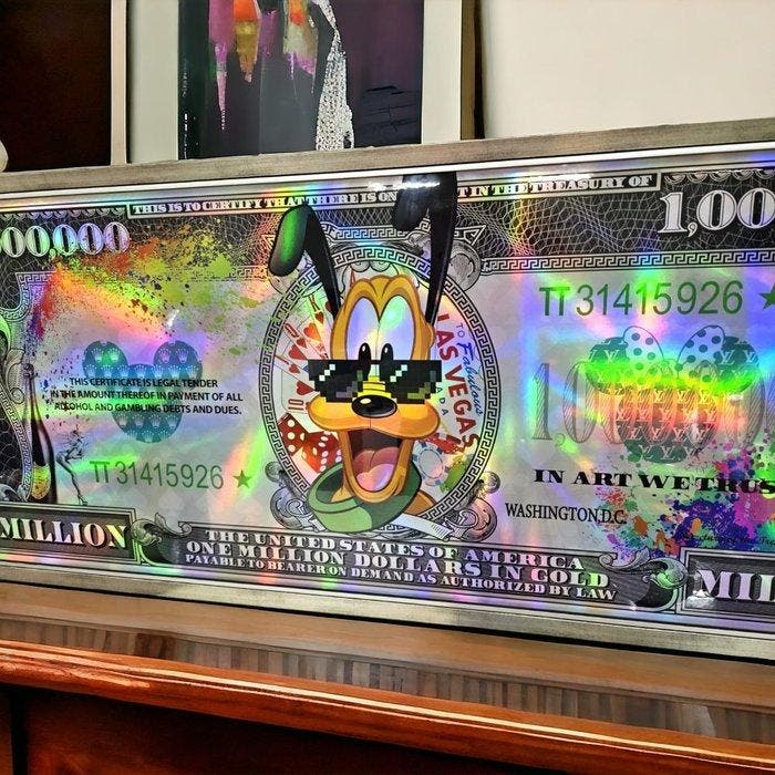 Patryk Konrad - Million dollar Pluto holographic painting -, Antiquités & Art, Art | Peinture | Moderne