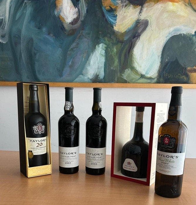 2007 & 2003 Taylors - Vintage Port, Reserva, 20 years old, Verzamelen, Wijnen
