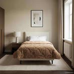 vidaXL Winter Duvet Taupe 135 x 200 cm Microvezel en Teddy, Verzenden