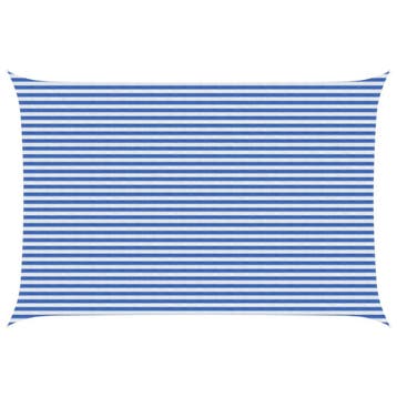 vidaXL Zonneschaduwzeil Blauw en Wit 4 x 5 m HDPE, Verzenden, Nieuw