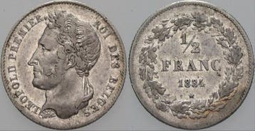 1/2 Franc 1834 Belgie-koenigreich Leopold I 1831-1865, Verzenden, België