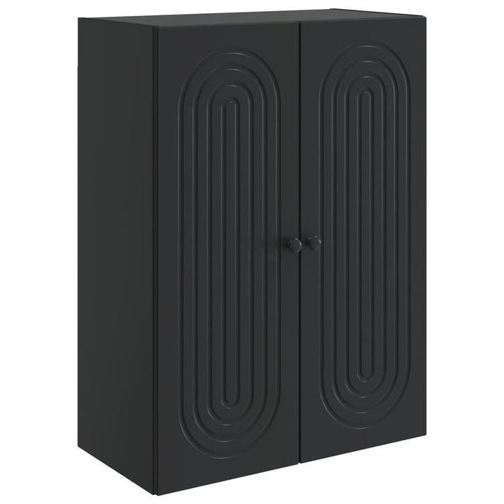 vidaXL Wandkast Zwart 66 x 34,5 x 90 cm Bewerkt hout, Huis en Inrichting, Kasten | Overige, Nieuw, Verzenden