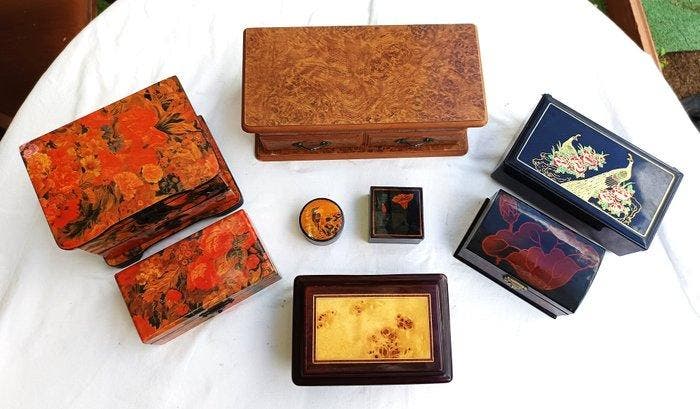 Boîte à bijoux (8) - Laiton argenté, Laiton doré, Bronze, Antiquités & Art, Curiosités & Brocante