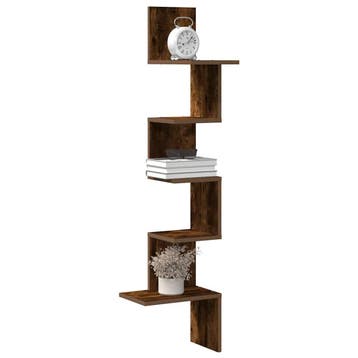 vidaXL Hoekwandschap 32x32x127,5 cm bewerkt hout gerookt, Verzenden