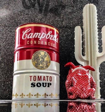 Baril - Acier - Baril Tomato Soup Andy Wh, Antiquités & Art