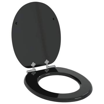 vidaXL Toiletbril Zwart 44 x 38 cm Bewerkt hout, Verzenden, Nieuw