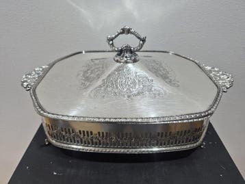 Antique English Table Box with Lid – Rococo Decoration –