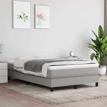 vidaXL Boxspring met matras stof lichtgrijs 120x200 cm, Verzenden