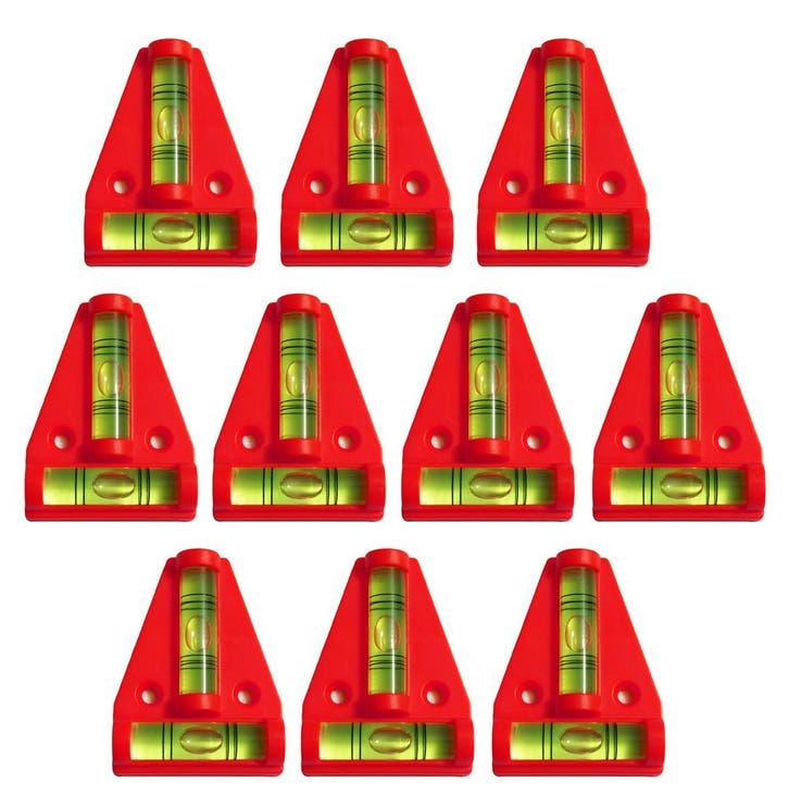 Set van 10 kruiswaterpassen met schroefgaten (rood), Doe-het-zelf en Bouw, Gereedschap | Overige machines, Nieuw, Verzenden