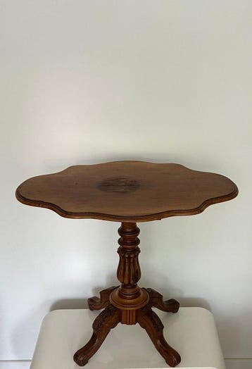 Bijzettafel - Mahonie, Wortelnotenhout - Fantas guéridon
