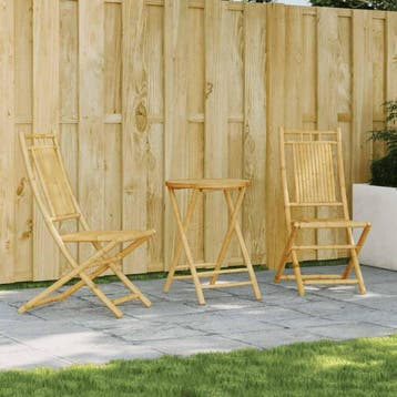 vidaXL 3-delige Bistroset bamboe, Tuin en Terras, Verzenden, Nieuw