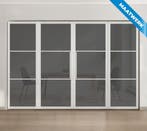 Dubbele stalen taatsdeur met glaspaneel, 3 vlaks, wit, rook, Nieuw, Metaal, Overige typen