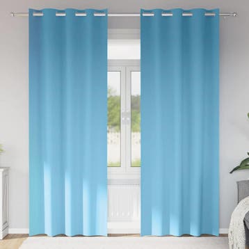 vidaXL Blackout Gordijnen met Ringen 2 st Lichtblauw 245 x, Verzenden, Nieuw