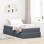 vidaXL Opbergbed met matras met matras Donkergrijs 90 x 190, Verzenden