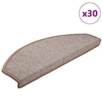 vidaXL Trapmatten 30 st 65x24x4 cm lichtbruin halfrond groot, Doe-het-zelf en Bouw, Ladders en Trappen, Verzenden, Nieuw