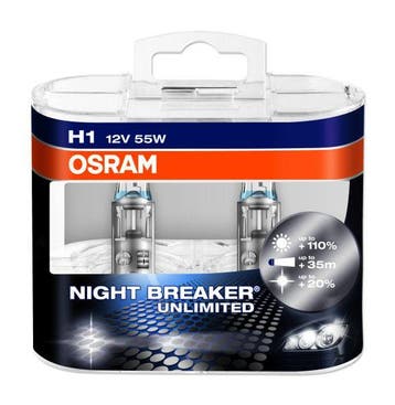 Osram H1 Night Breaker UNLIMITED 12V 55W Set, Ophalen of Verzenden