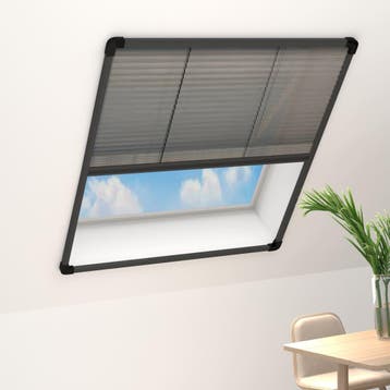 vidaXL Raamhor plissé 80x160 cm aluminium antraciet, Verzenden