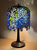 XXL Tiffany stijl tafellamp BLUE WISTERIA lamp met 2