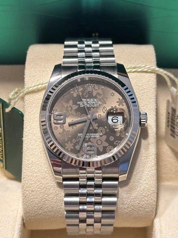 Rolex - Datejust Floral Dial 18k White Gold Fluted Bezel, Nieuw
