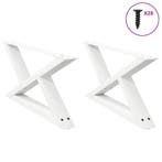 vidaXL Salontafelpoten 2 st 70x(30-31,3) cm staal wit, Verzenden, Nieuw