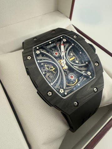 HAOFA - 1909 Black Carbon Fiber Bezel NTPT Skeleton