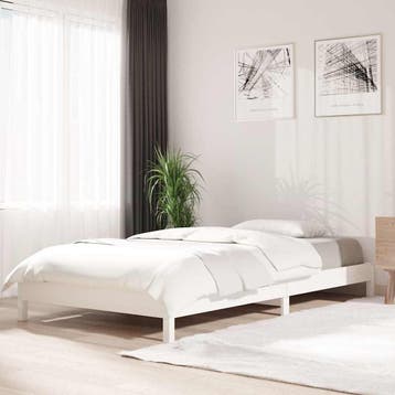 vidaXL Bed stapelbaar 90x190 cm massief grenenhout wit, Verzenden, Nieuw