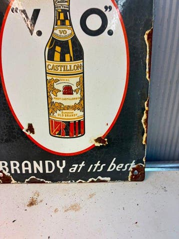 Castillon V.O. Brandy – Emaille Reclamebord - Emaille bord -, Antiek en Kunst