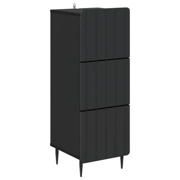 vidaXL Ladekast Zwart 33 x 34,5 x 92 cm Bewerkt hout, Verzenden, Nieuw