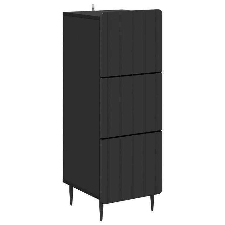 vidaXL Ladekast Zwart 33 x 34,5 x 92 cm Bewerkt hout, Huis en Inrichting, Kasten | Overige, Nieuw, Verzenden