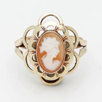 Ring - 14 karaat Geel goud - Camée, Nieuw