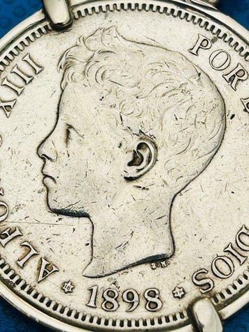 Spanje. Alfonso XIII. 5 Pesetas 1889*98 SGV (Zonder