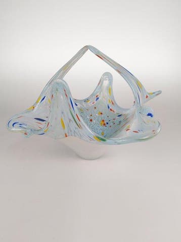 Fruitschaal - Muranoglas - Murrine centerstuk, Antiek en Kunst