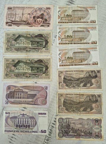 Oostenrijk. - 11 banknotes - various dates (Zonder