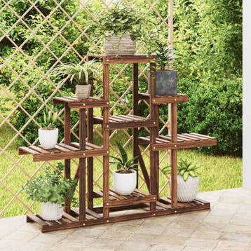 vidaXL Bloemenstandaard 110x25x96 cm massief vurenhout, Verzenden