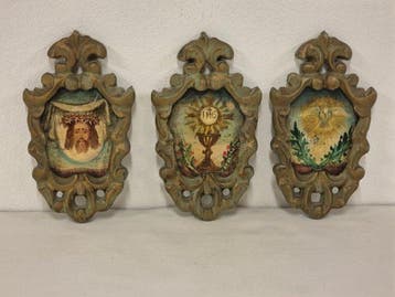 Set van 3 symbolen van de passie van Jezus Christus (3) -, Antiek en Kunst