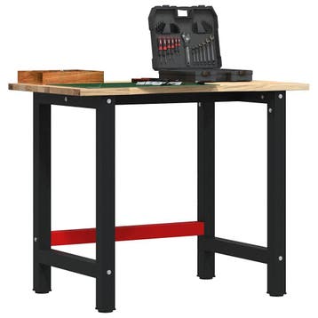 vidaXL Werkbank 100x60x81,5 cm massief eikenhout, Doe-het-zelf en Bouw, Verzenden, Nieuw