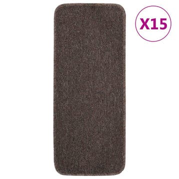 vidaXL Trapmatten 15 st anti-slip rechthoekig 60x25 cm bruin, Verzenden